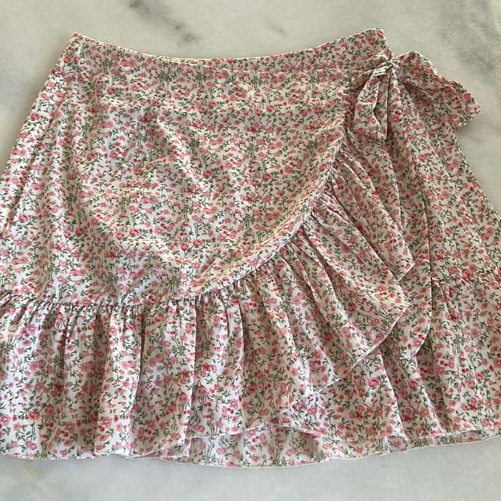 Lulus flourishing dreams pink floral skirt